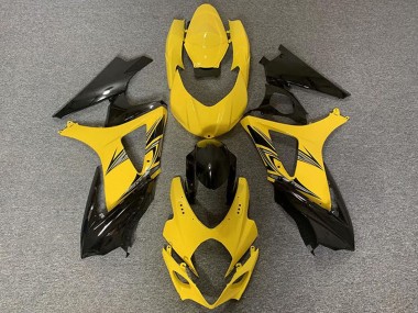 2007-2008 Suzuki GSXR 1000 Motorcycle Fairings - Yellow Glossy Black