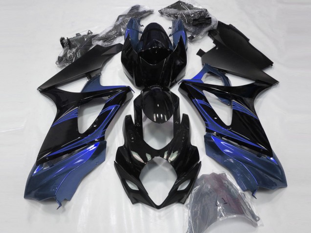 2007-2008 Suzuki GSXR 1000 Motorcycle Fairings - Blue Glossy Black