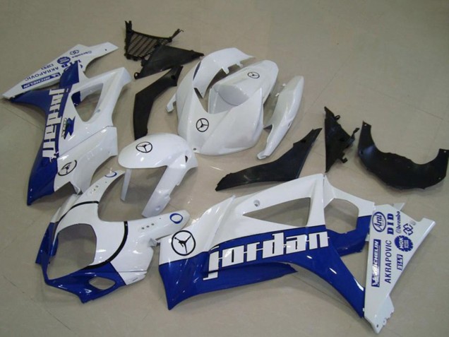 2007-2008 Suzuki GSXR 1000 Motorcycle Fairings - White Blue Jordan