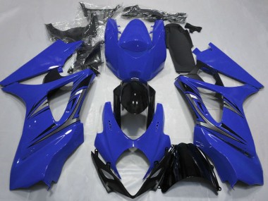 2007-2008 Suzuki GSXR 1000 Motorcycle Fairings - Blue Glossy Black OEM Style