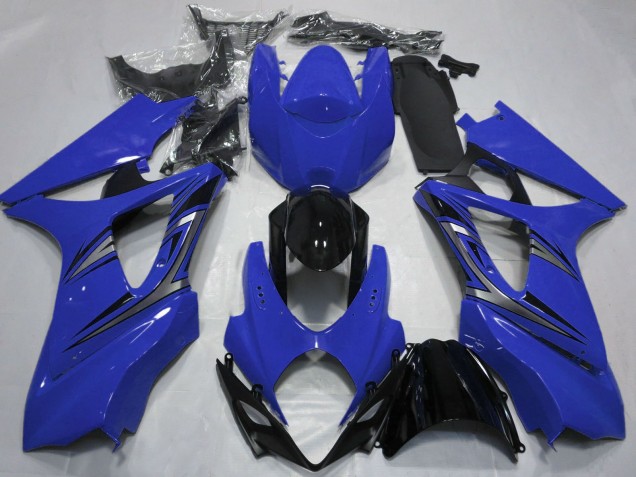 2007-2008 Suzuki GSXR 1000 Motorcycle Fairings - Blue Glossy Black OEM Style