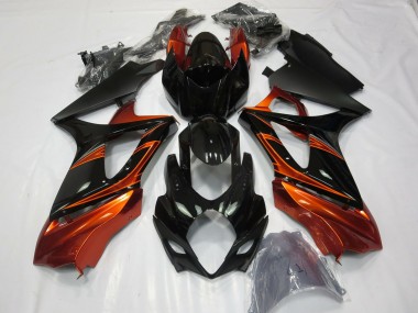 2007-2008 Suzuki GSXR 1000 Motorcycle Fairings - Orange Black
