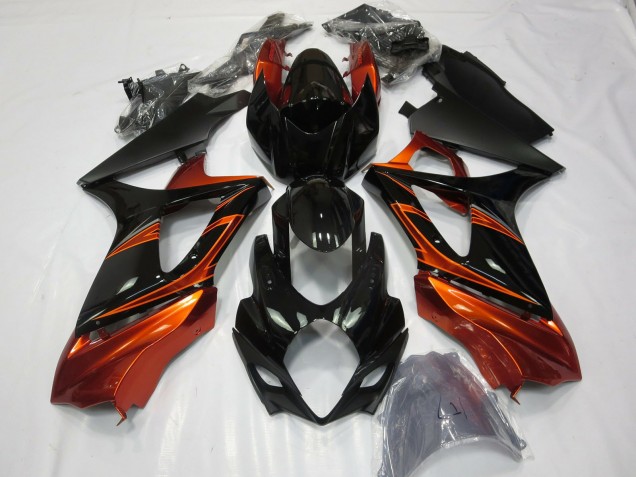 2007-2008 Suzuki GSXR 1000 Motorcycle Fairings - Orange Black