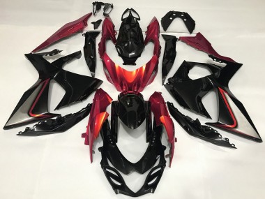 2009-2016 Suzuki GSXR 1000 Motorcycle Fairing - Glossy Black Red