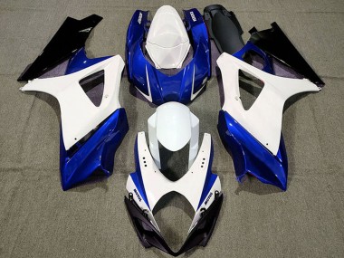 2007-2008 Suzuki GSXR 1000 Motorcycle Fairings - White Blue Black