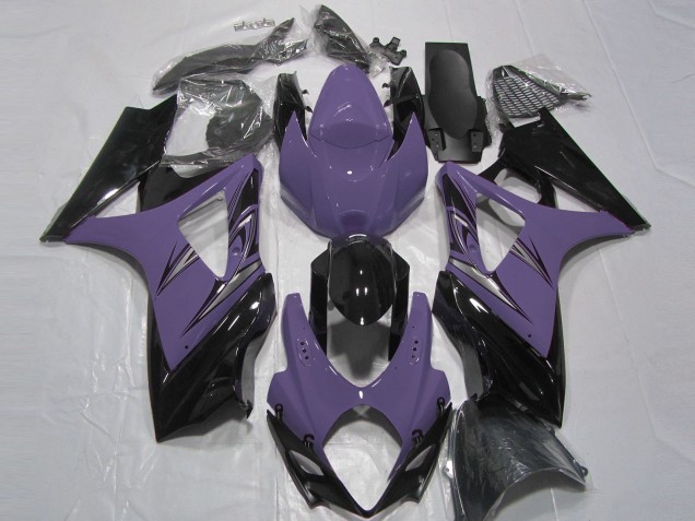 2007-2008 Suzuki GSXR 1000 Motorcycle Fairings - Dark Purple Glossy Black