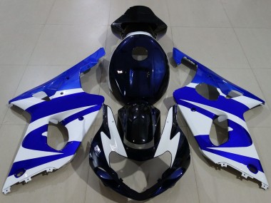2000-2002 Suzuki GSXR 1000 Motorcycle Fairings - Blue White Black