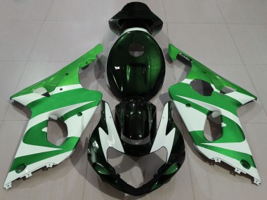 2000-2002 Suzuki GSXR 1000 Motorcycle Fairings - Green White Black