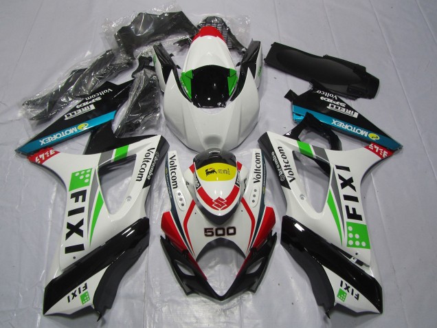 2007-2008 Suzuki GSXR 1000 Motorcycle Fairings - White Blue Green Yellow Red Fixi 500