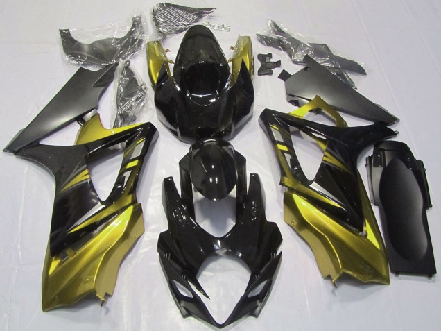 2007-2008 Suzuki GSXR 1000 Motorcycle Fairings - Glossy Black Yellow