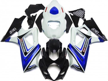 2007-2008 Suzuki GSXR 1000 Motorcycle Fairings - White Blue Black OEM Style