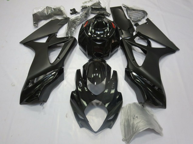 2007-2008 Suzuki GSXR 1000 Motorcycle Fairings - Glossy Black Matte Black