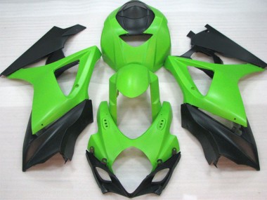 2007-2008 Suzuki GSXR 1000 Motorcycle Fairings - Green Matte Black