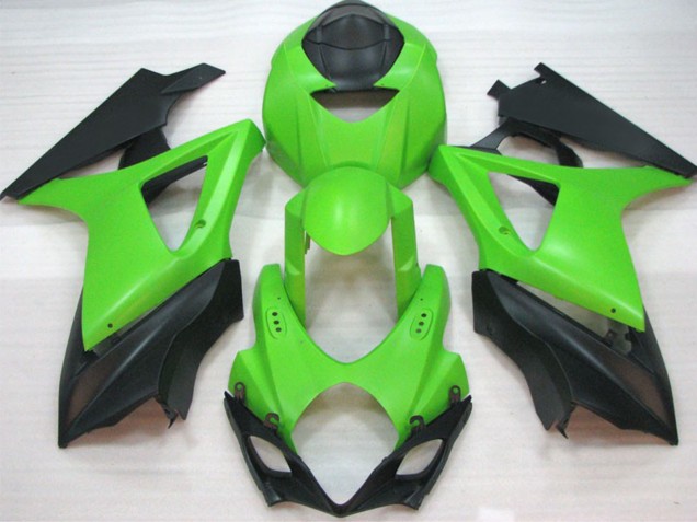 2007-2008 Suzuki GSXR 1000 Motorcycle Fairings - Green Matte Black
