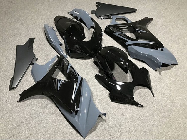 2007-2008 Suzuki GSXR 1000 Motorcycle Fairings - Nardo Grey Glossy Black OEM Style