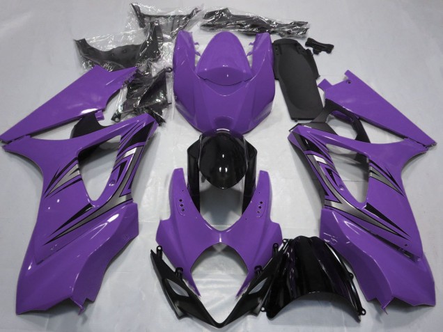 2007-2008 Suzuki GSXR 1000 Motorcycle Fairings - Purple Glossy Black OEM Style