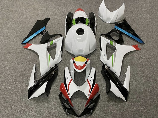 2007-2008 Suzuki GSXR 1000 Motorcycle Fairings - White Red Yellow Blue Black Racing