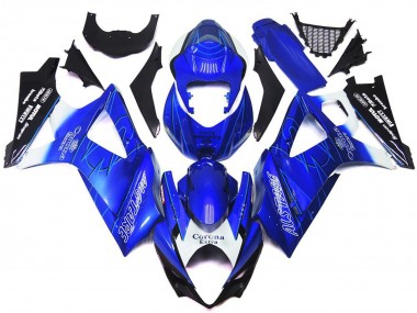2007-2008 Suzuki GSXR 1000 Motorcycle Fairings - Blue White Black Corona
