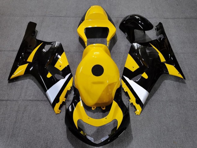 2001-2003 Suzuki GSXR 600 / GSXR 750 Motorcycle Fairings - Yellow White Glossy Black