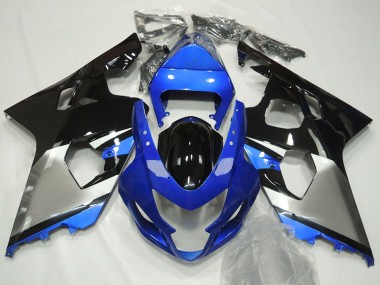 2004-2005 Suzuki GSXR 600 / GSXR 750 Motorcycle Fairings - Blue Silver Black
