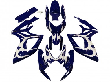 2006-2007 Suzuki GSXR 600 / GSXR 750 Motorcycle Fairings - Dark Blue White Design