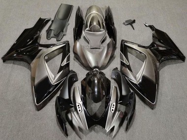 2006-2007 Suzuki GSXR 600 / GSXR 750 Motorcycle Fairings - Dark Silver Glossy Black
