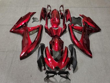 2008-2010 Suzuki GSXR 600 / GSXR 750 Motorcycle Fairings - Candy Red Black