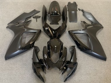 2006-2007 Suzuki GSXR 600 / GSXR 750 Motorcycle Fairings - Glossy Black Matte Black