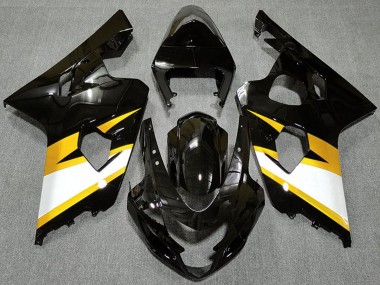 2004-2005 Suzuki GSXR 600 / GSXR 750 Motorcycle Fairings - Glossy Black Yellow White