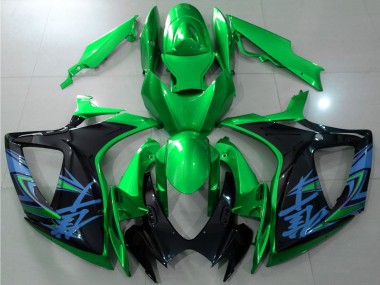 2006-2007 Suzuki GSXR 600 / GSXR 750 Motorcycle Fairings - Green Black Blue