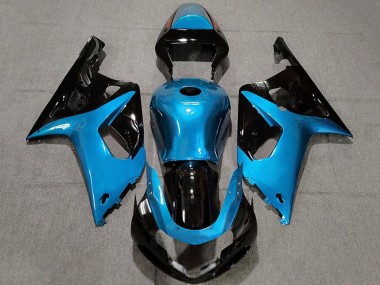 2001-2003 Suzuki GSXR 600 / GSXR 750 Motorcycle Fairings - Light Blue Glossy Black
