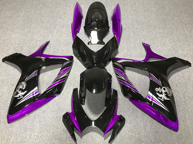 2006-2007 Suzuki GSXR 600 / GSXR 750 Motorcycle Fairing - Purple Glossy Black