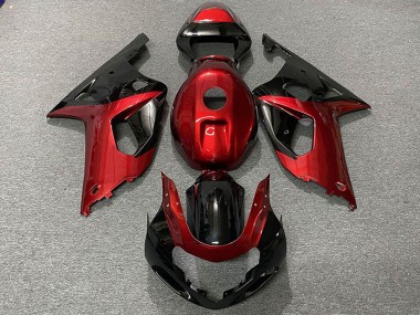 2001-2003 Suzuki GSXR 600 / GSXR 750 Motorcycle Fairings - Red Glossy Black