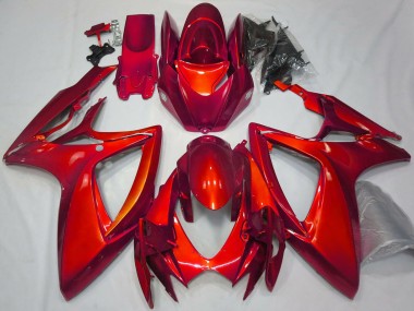 2006-2007 Suzuki GSXR 600 / GSXR 750 Motorcycle Fairings - Glossy Red Plain