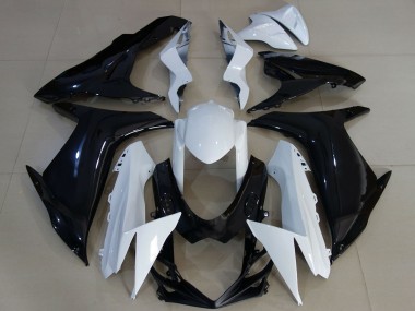 2011-2024 Suzuki GSXR 600 / GSXR 750 Motorcycle Fairings - White Glossy Black