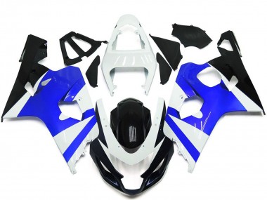 2004-2005 Suzuki GSXR 600 / GSXR 750 Motorcycle Fairing Kits - White Blue Glossy Black