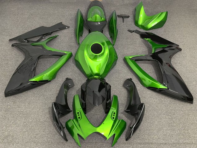 2006-2007 Suzuki GSXR 600 / GSXR 750 Motorcycle Fairings - Green Black