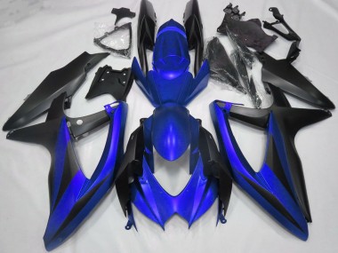 2008-2010 Suzuki GSXR 600 / GSXR 750 Motorcycle Fairings - Blue Matte Black