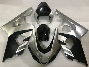 2004-2005 Suzuki GSXR 600 / GSXR 750 Motorcycle Fairings - Silver Black