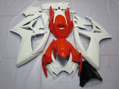 2006-2007 Suzuki GSXR 600 / GSXR 750 Motorcycle Fairings - White Red