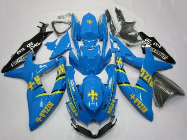 2008-2010 Suzuki GSXR 600 / GSXR 750 Motorcycle Fairings - Blue Black Gold Rizla