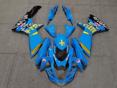 2011-2024 Suzuki GSXR 600 / GSXR 750 Motorcycle Fairings - Blue Yellow Gold Black Rizla