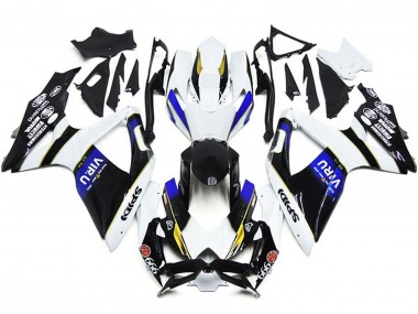 2008-2010 Suzuki GSXR 600 / GSXR 750 Motorcycle Fairings - White Blue Yellow Black Viru