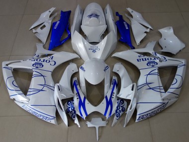 2006-2007 Suzuki GSXR 600 / GSXR 750 Motorcycle Fairings - White Blue Corona Alstare