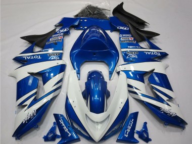 2006-2007 Kawasaki ZX10R Motorcycle Fairings - Blue White Black