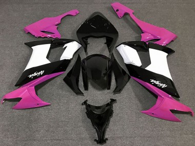 2008-2010 Kawasaki ZX10R Motorcycle Fairings - Glossy Pink Black and White