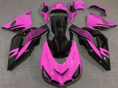 2006-2011 Kawasaki ZX14R Motorcycle Fairings - Pink Glossy Black
