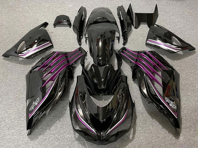 2012-2024 Kawasaki ZX14R Motorcycle Fairings - Glossy Black Purple