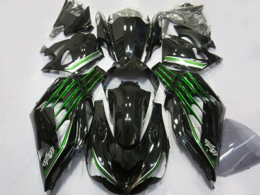2012-2024 Kawasaki ZX14R Motorcycle Fairings - Glossy Black Green