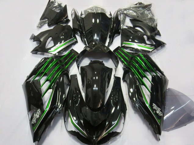 2012-2024 Kawasaki ZX14R Motorcycle Fairings - Glossy Black Green